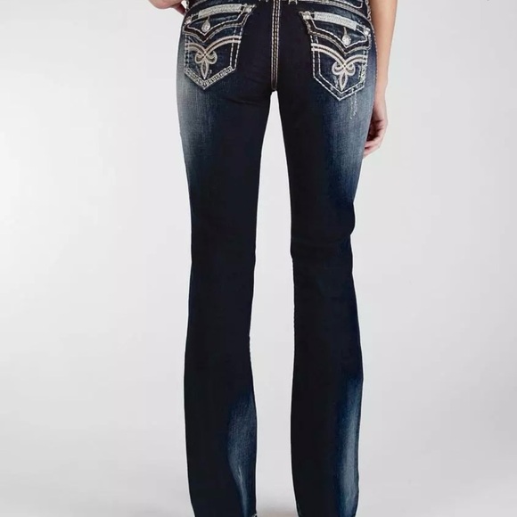 ROCK REVIVAL ROZA Low Rise Easy Boot Jeans Cowgirl Rodeo Size 31 - Picture 1 of 4